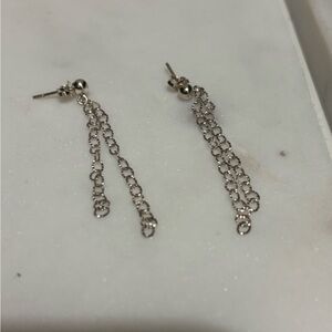 Elegant Silver Chain Drop Earrings